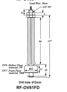 Chemical Resistance Mini Float Switch - RF-OV61FD