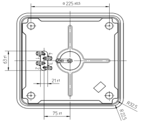 Square Rounded Edge with Outer Rim Hotplate 200 X 200