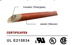 Fiberglass Silicone coated Sleeve -UL FRS - UL FRS 1.0Ø - BROWN